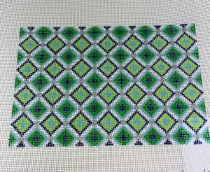 * Kristine Kingston Designs KKP-138 Green, Navy and White Diamond Clutch