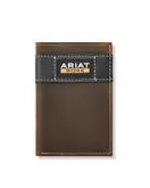 Ariat Rodeo Work Canvas Brown Tri-Fold Wallet - A3400002
