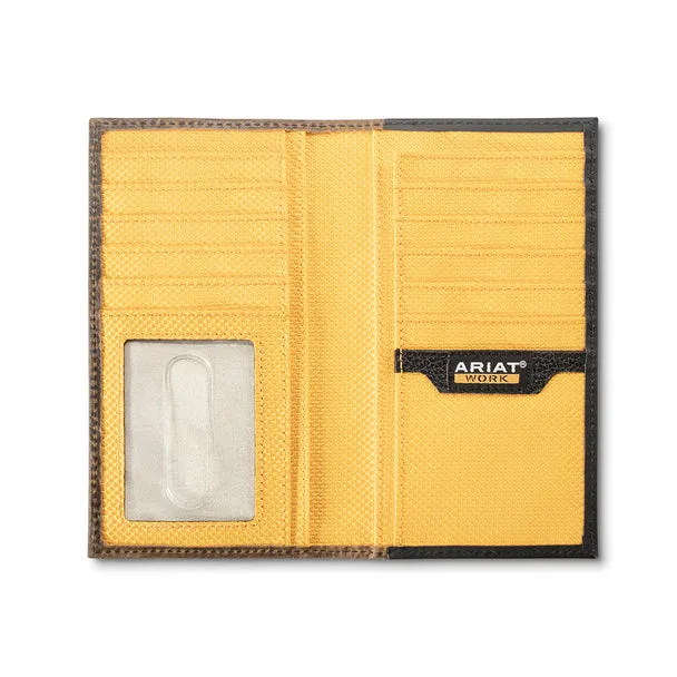 Ariat Rodeo Work Roughneck Black Checkbook Wallet - A3400701