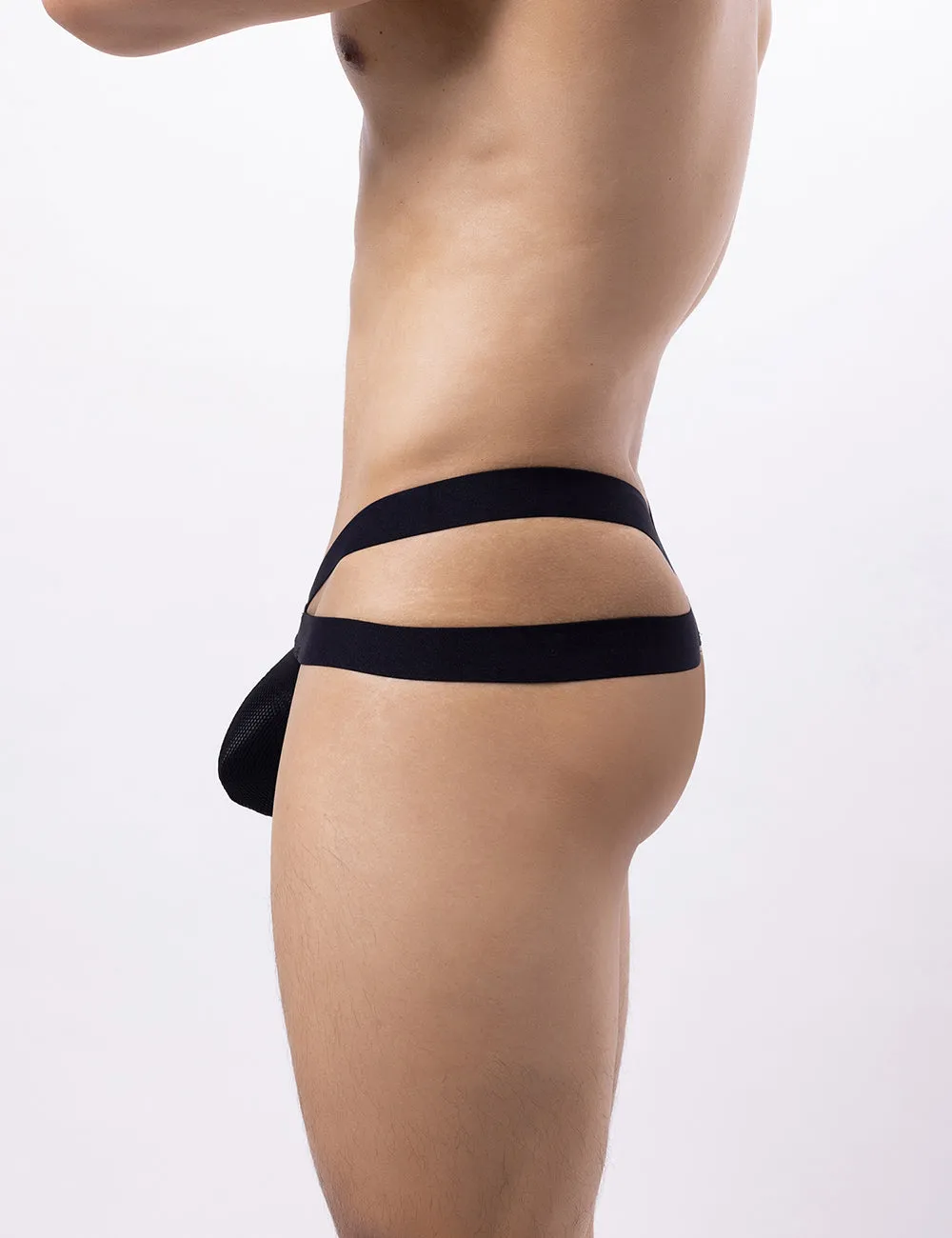 Black Sexy Mesh Breathable Men's Thong