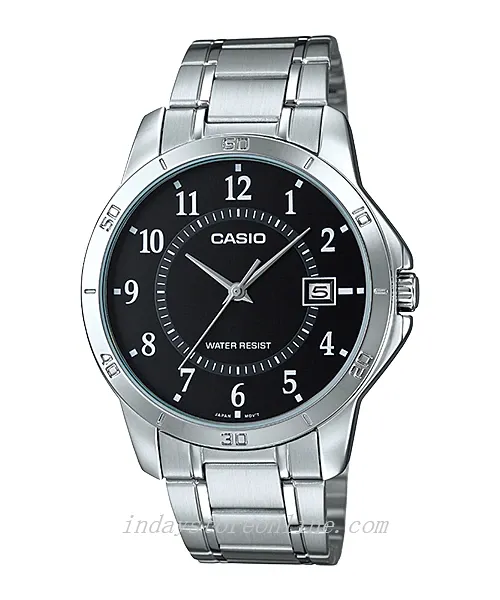 Casio Standard Men's Watch MTP-V004D-1B Silver Plated Stainless Steel Mineral Glass