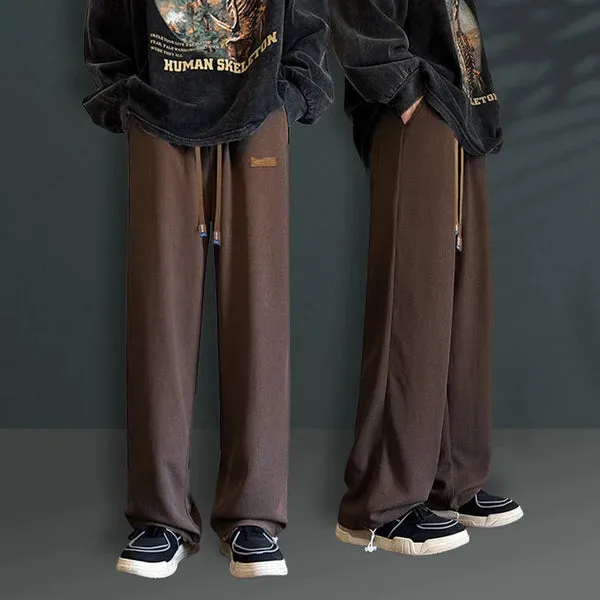 Casual straight leg knitted trousers for men