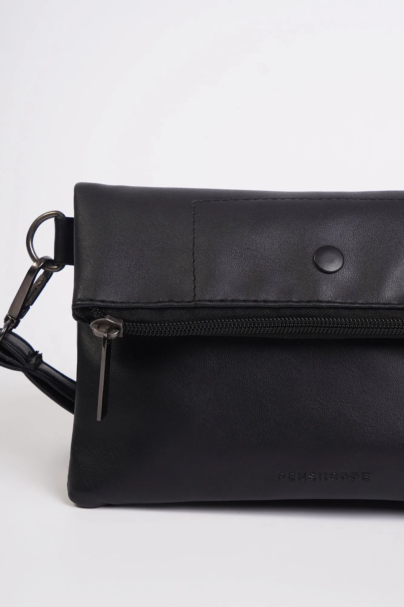 Clutch Bag with Self-Fabric Wristlet and Debossed Branding