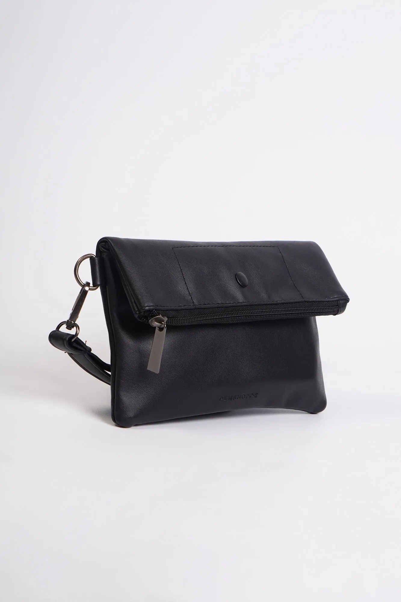 Clutch Bag with Self-Fabric Wristlet and Debossed Branding