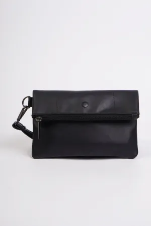 Clutch Bag with Self-Fabric Wristlet and Debossed Branding