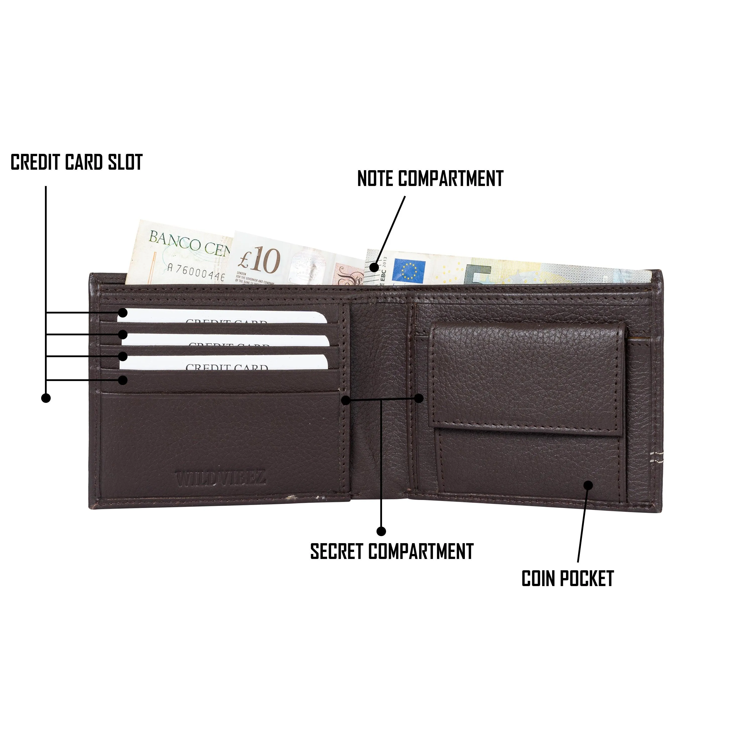 De Rigor Bi Fold Men Wallet Brown