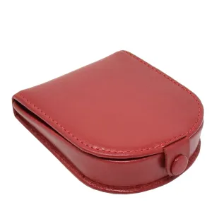 DR437 Horse Shoe Luxury Leather Coins Wallet Red
