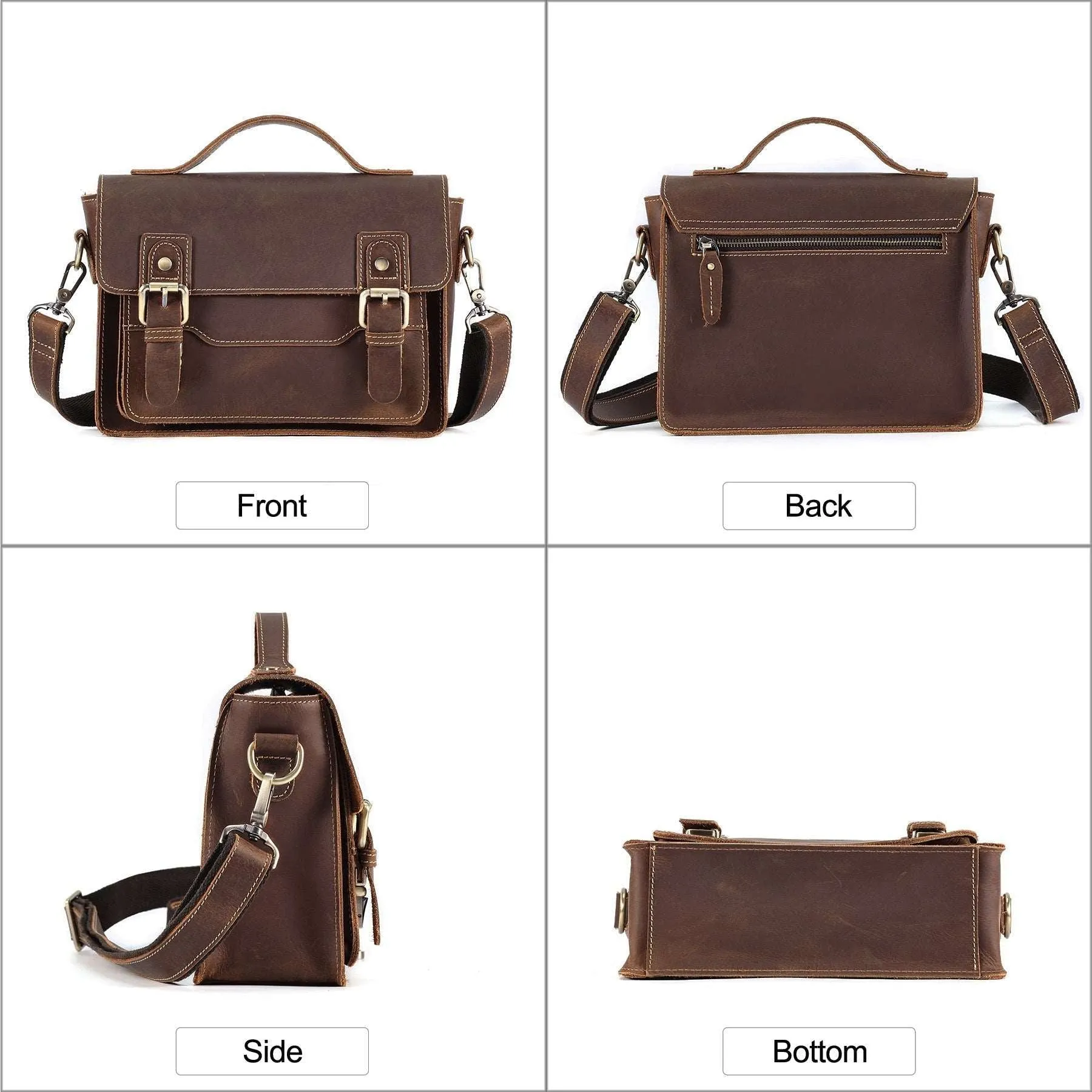 Durable Genuine Leather Messenger Bag for Mens,Top layer cowhide