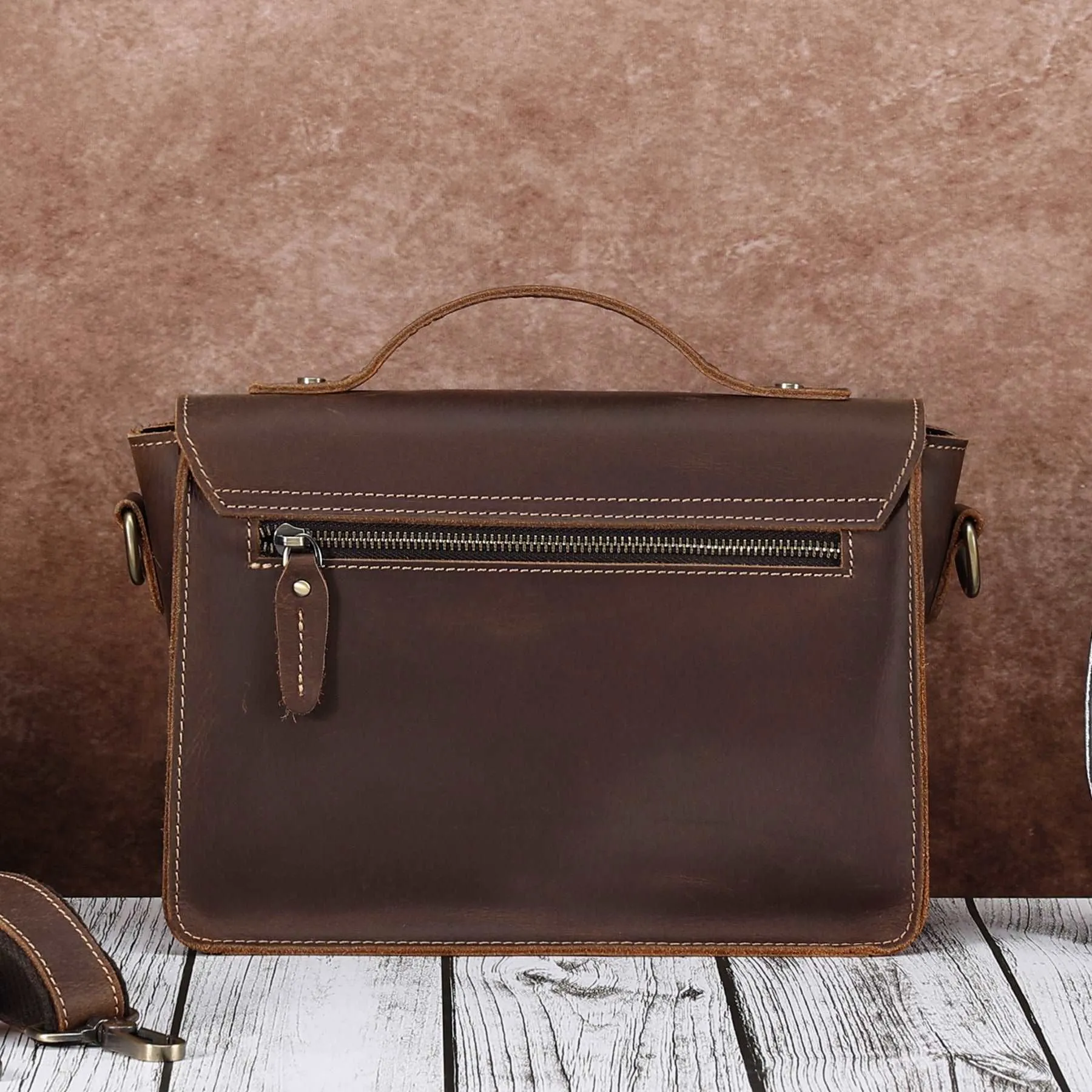 Durable Genuine Leather Messenger Bag for Mens,Top layer cowhide