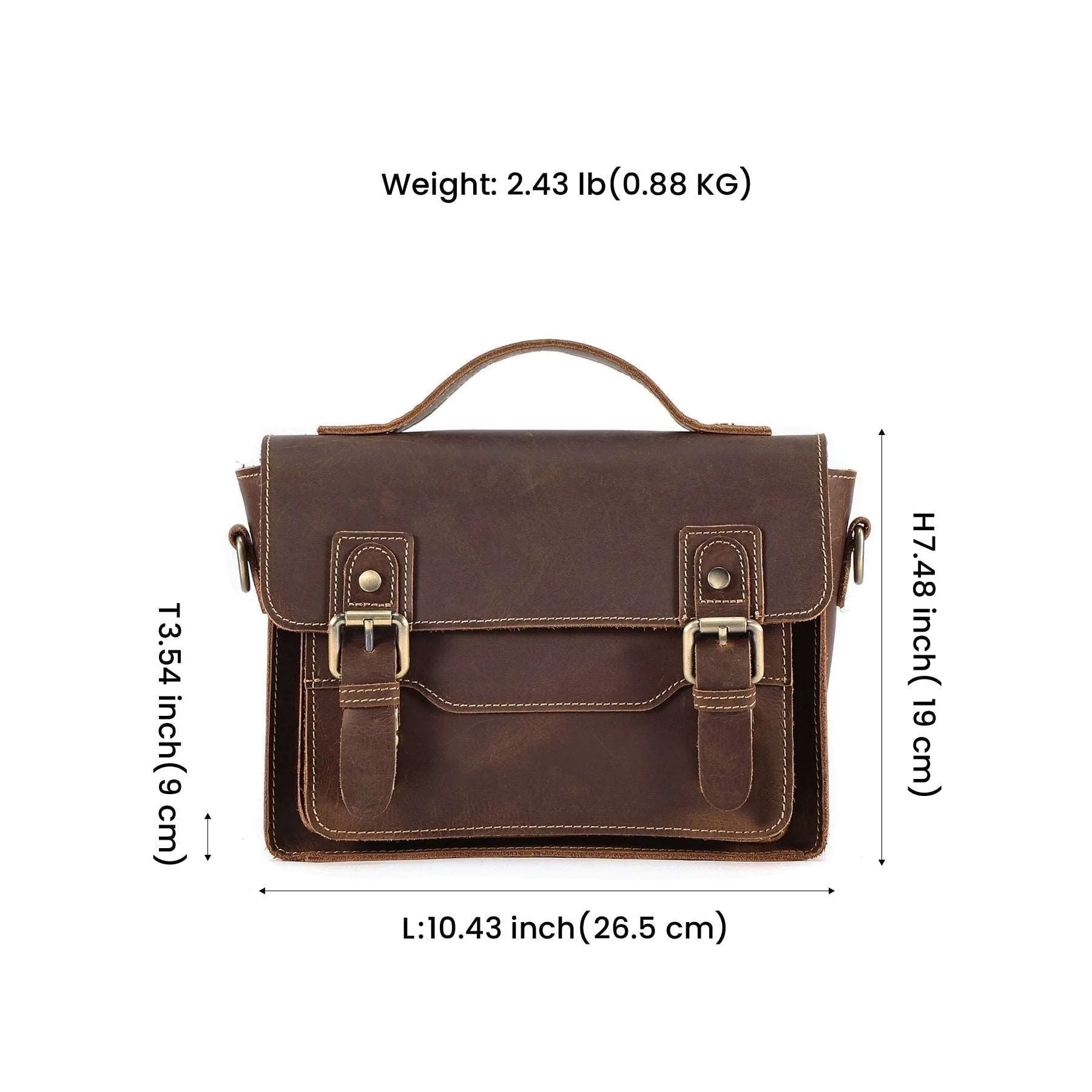 Durable Genuine Leather Messenger Bag for Mens,Top layer cowhide