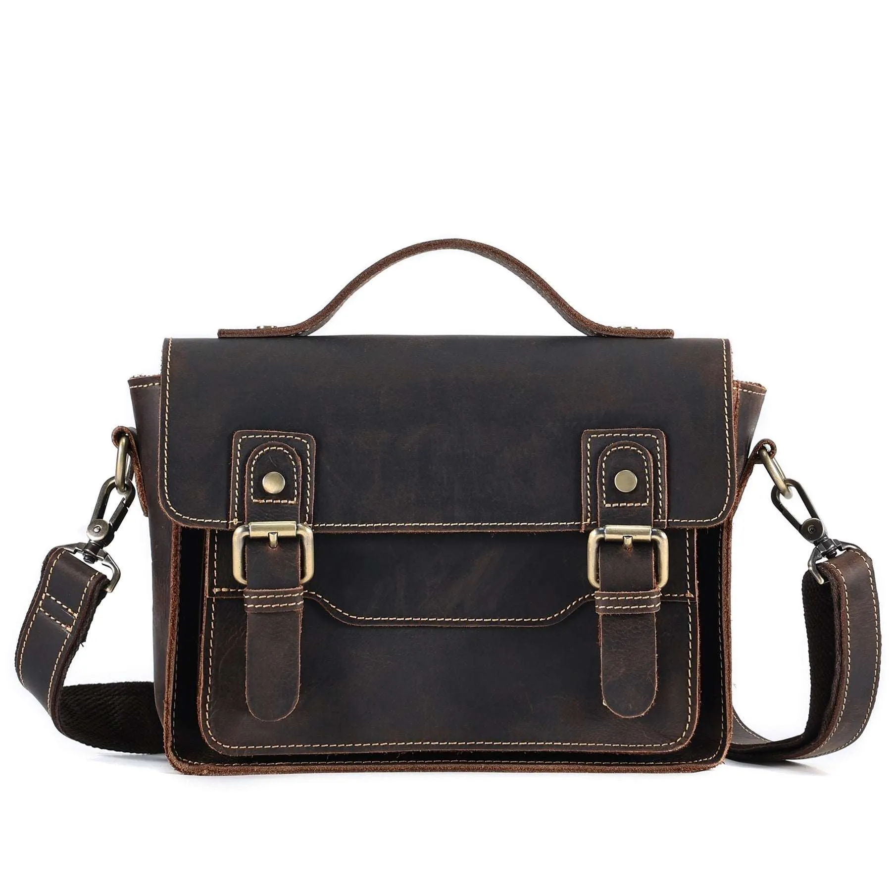 Durable Genuine Leather Messenger Bag for Mens,Top layer cowhide