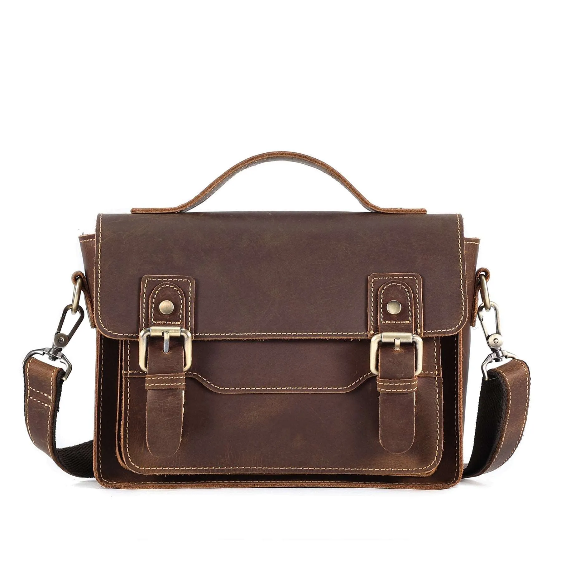 Durable Genuine Leather Messenger Bag for Mens,Top layer cowhide