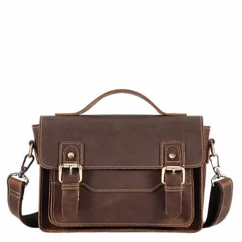 Durable Genuine Leather Messenger Bag for Mens,Top layer cowhide