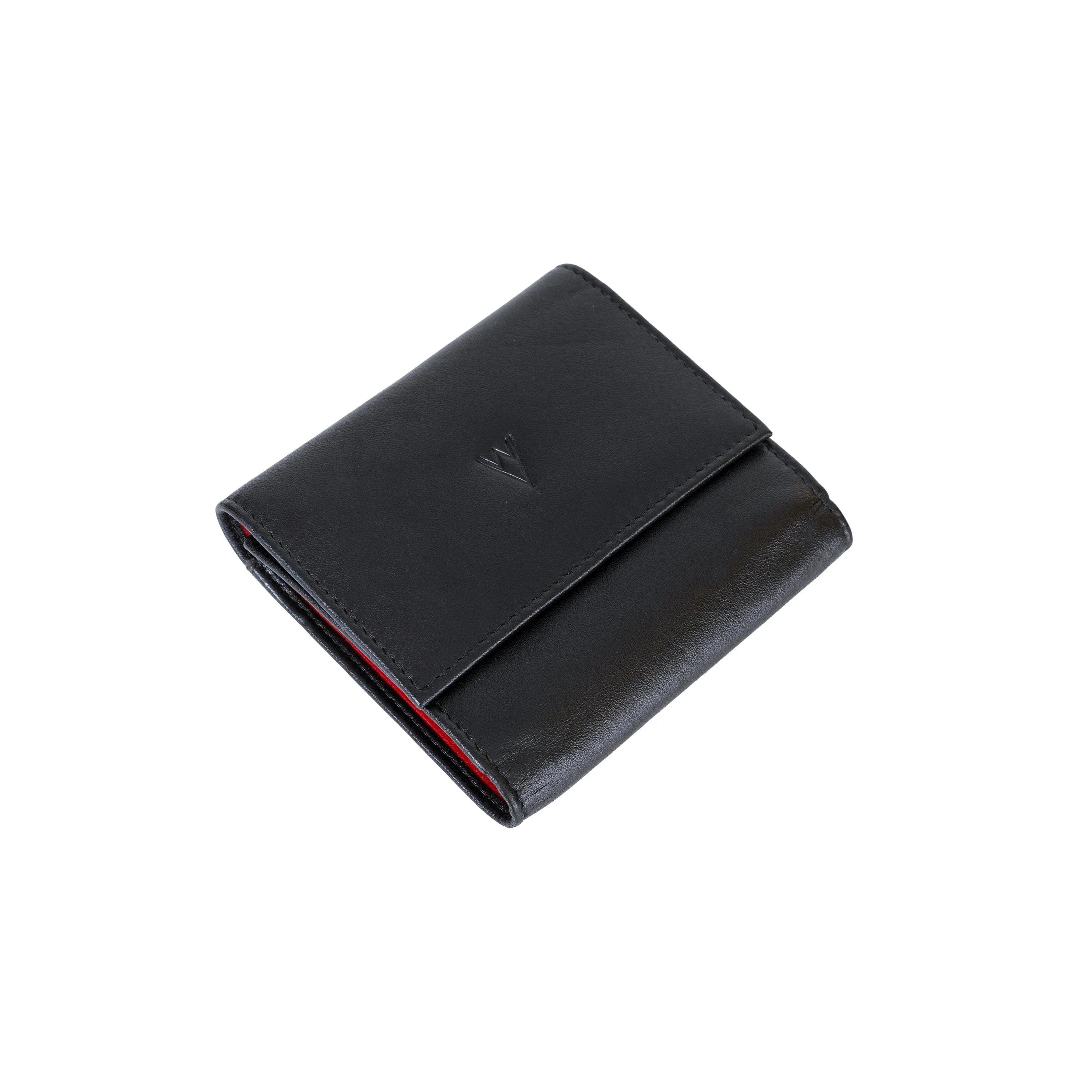 Fem Folio Tri Fold Ladies Wallet - Black & Red