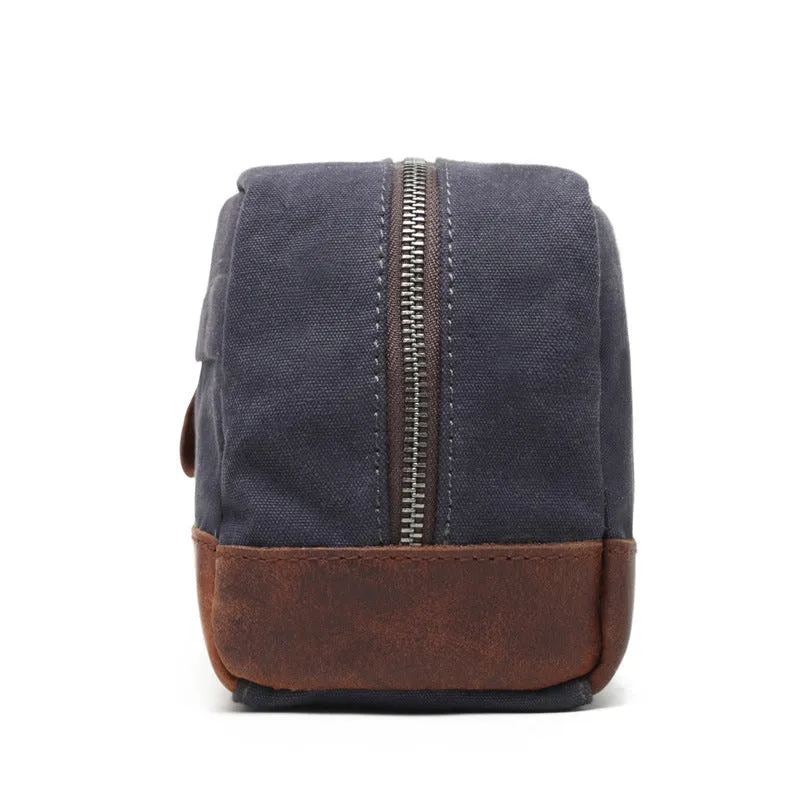 Groomsmen Gift Canvas Leather Toiletry Bag Dopp Kit Cosmetic Bag