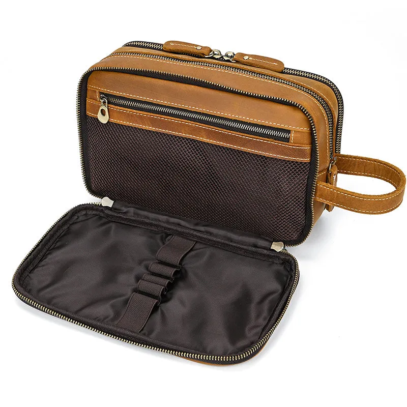 Groomsmen Gift Personalized Leather Toiletry Bag Waterproof Leather Dopp Kit Men's Shaving Kit, Groomsmen Proposal
