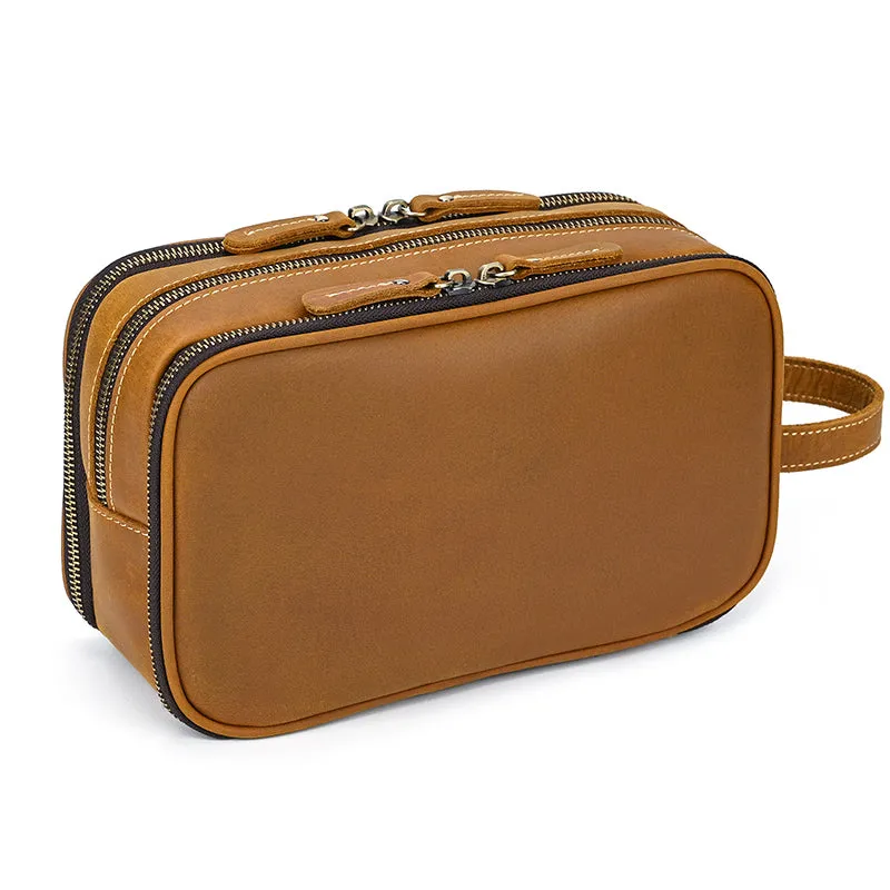 Groomsmen Gift Personalized Leather Toiletry Bag Waterproof Leather Dopp Kit Men's Shaving Kit, Groomsmen Proposal