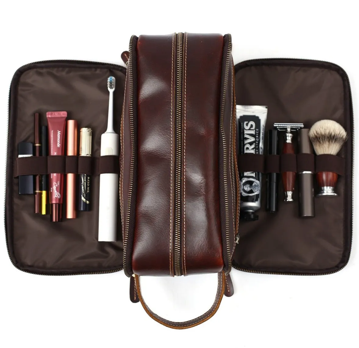 Groomsmen Gift Personalized Leather Toiletry Bag Waterproof Leather Dopp Kit Men's Shaving Kit, Groomsmen Proposal