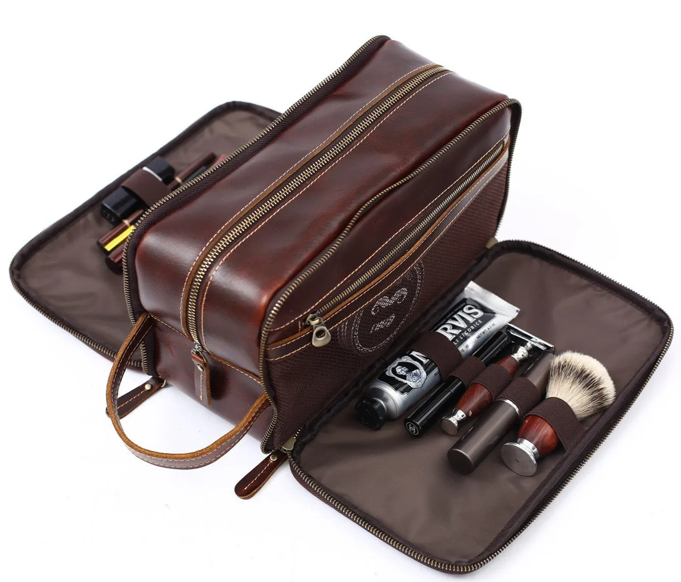 Groomsmen Gift Personalized Leather Toiletry Bag Waterproof Leather Dopp Kit Men's Shaving Kit, Groomsmen Proposal