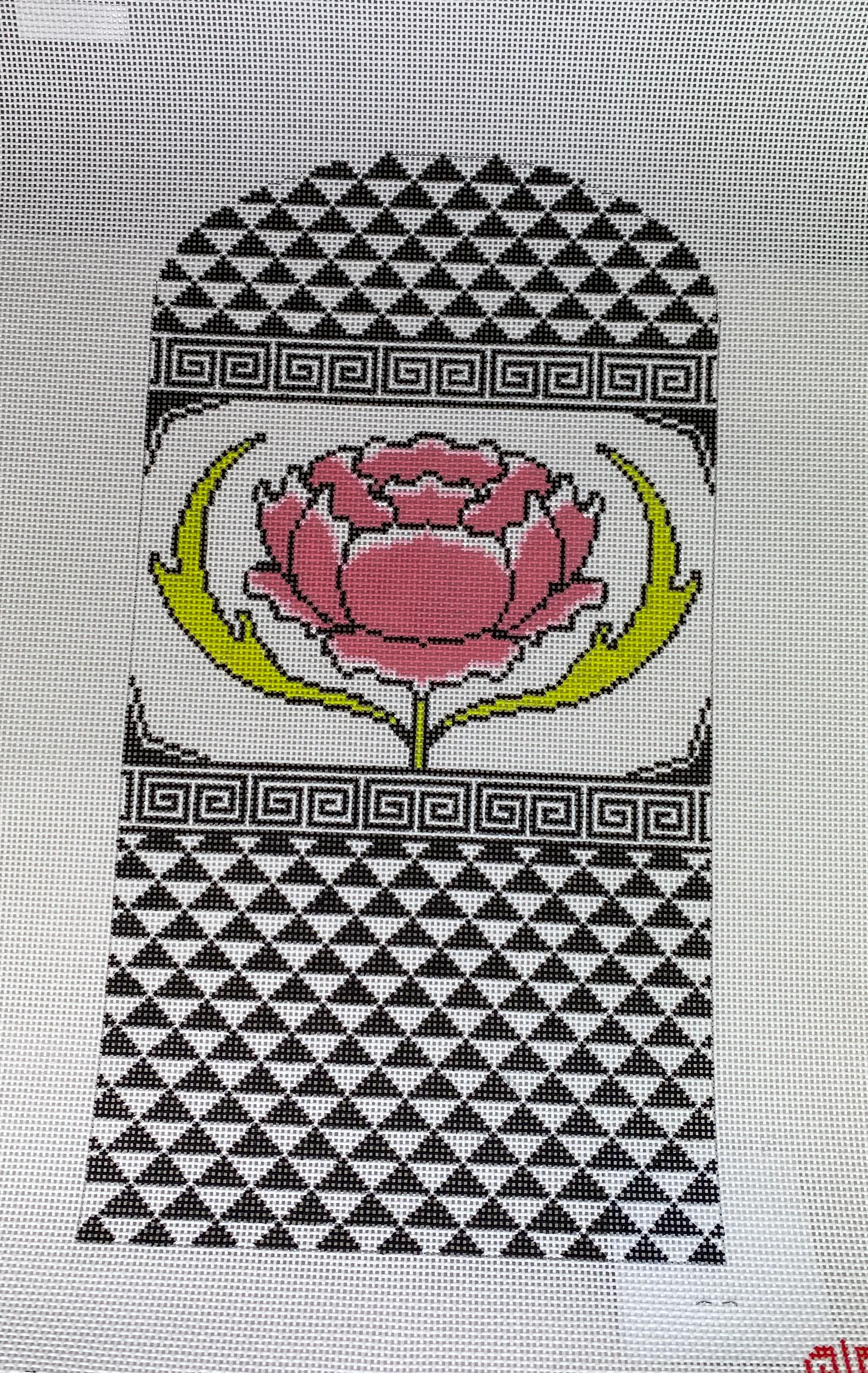 Jenny Henry PSJH 008 Pink Flower with Black and White