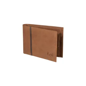Kaili Mood Heritage Leather Bifold Wallet Brown