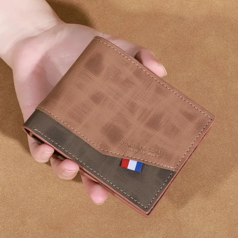 Leather Wallet for Men – Small with Photo & Coin Holder