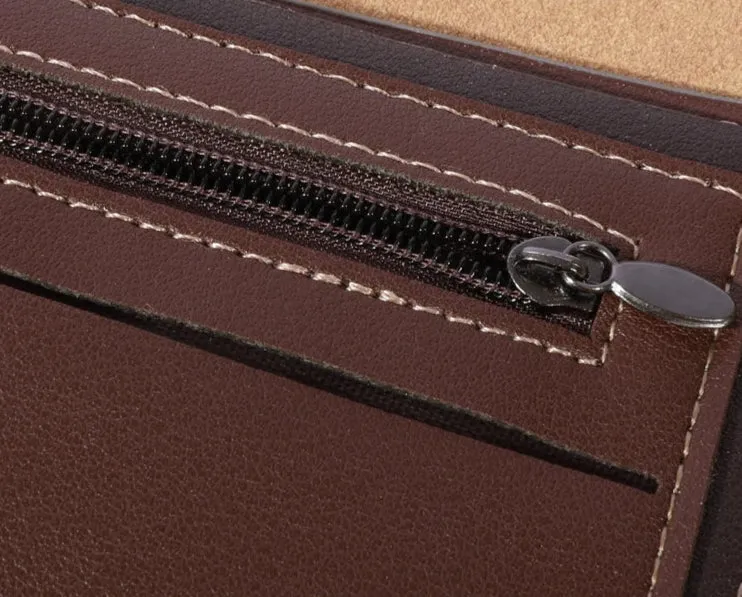 Leather Wallet for Men – Small with Photo & Coin Holder