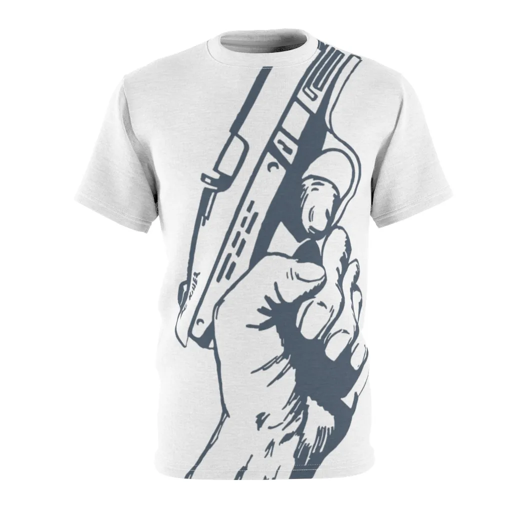 Loaded Gun Metal & White T