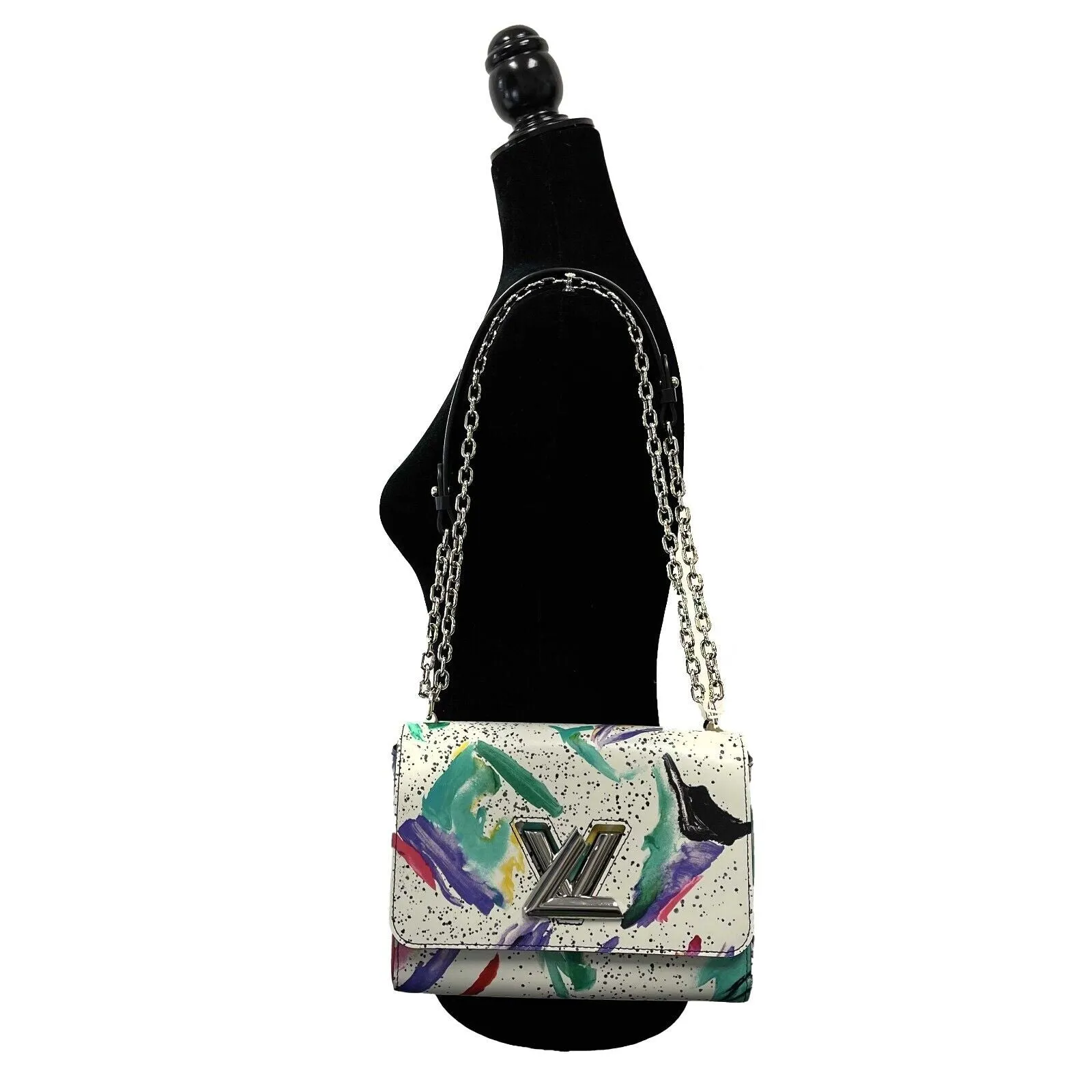 Louis Vuitton - Limited Edition Splash Print Twist MM-White Top Handle W/ Strap