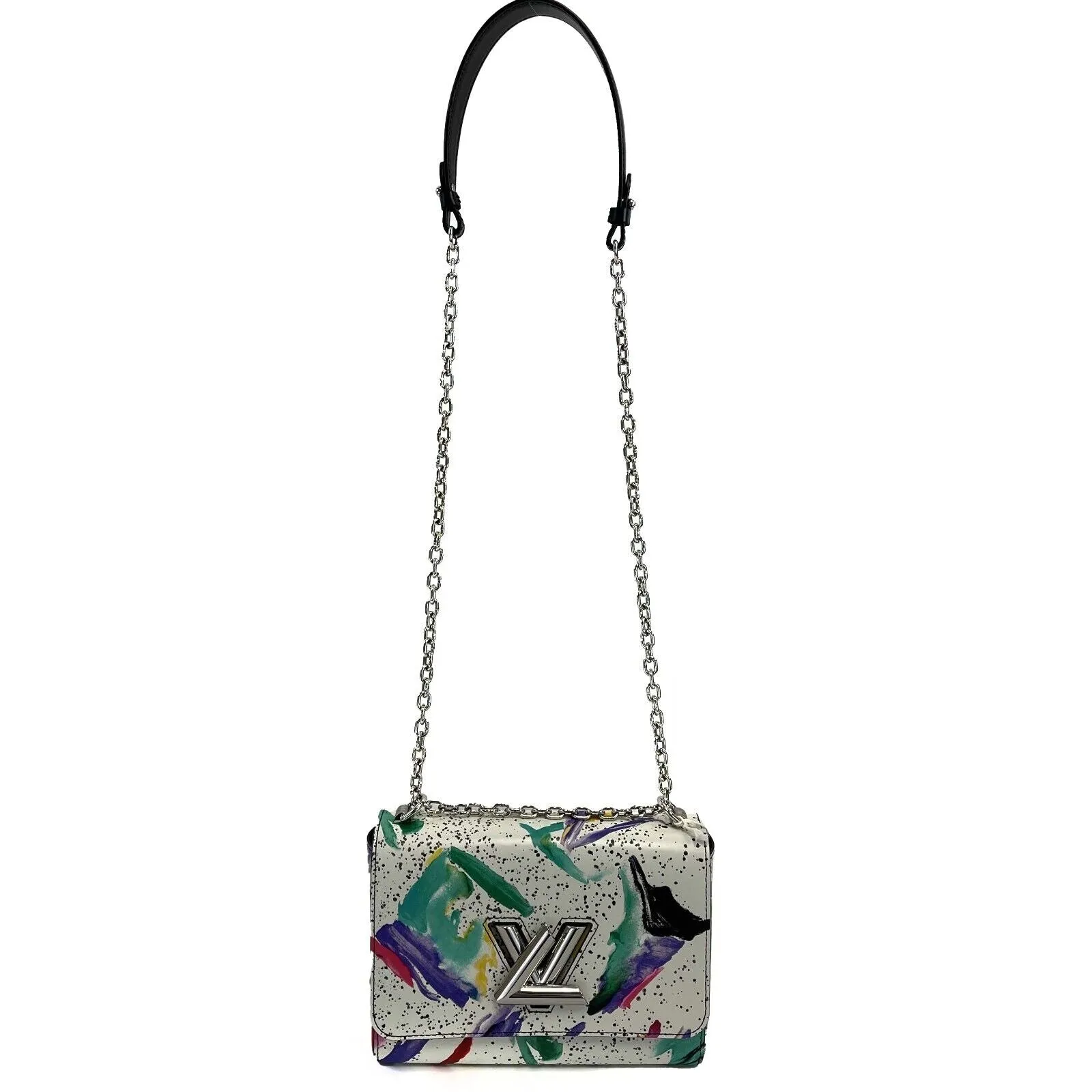 Louis Vuitton - Limited Edition Splash Print Twist MM-White Top Handle W/ Strap
