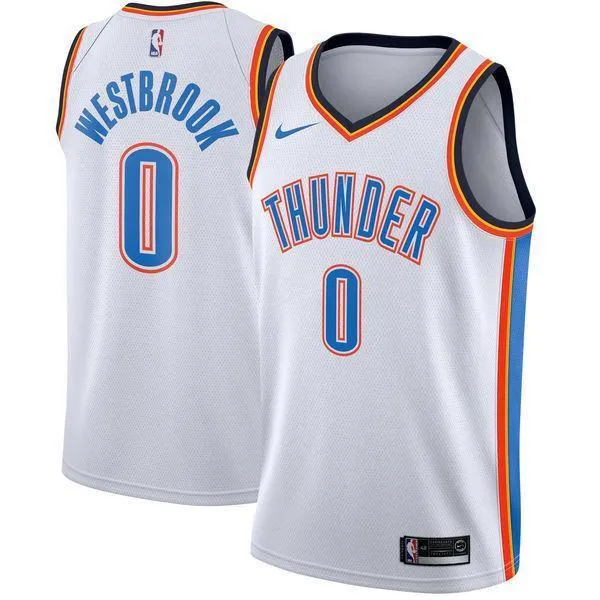 Men 0 Russell Westbrook Jersey White Oklahoma City Thunder Jersey Fanatics