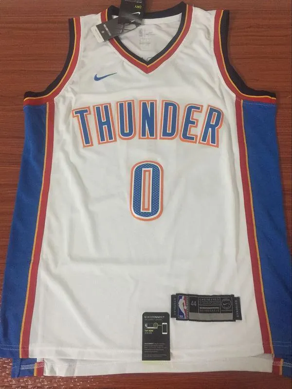 Men 0 Russell Westbrook Jersey White Oklahoma City Thunder Jersey Fanatics
