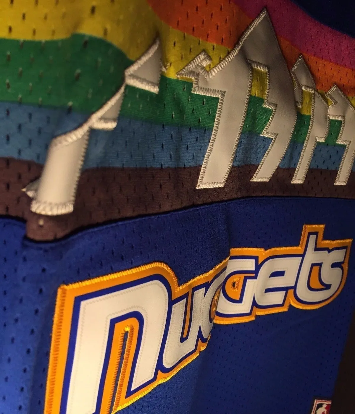 Men 3 Allen Iverson Jersey Blue Denver Nuggets Throwback Swingman