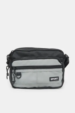 Men Black Black Cross Body Bag
