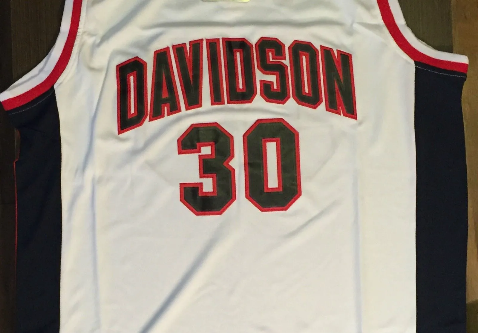 Men Davidson Wildcats 30 Stephen Curry Jersey White Swingman