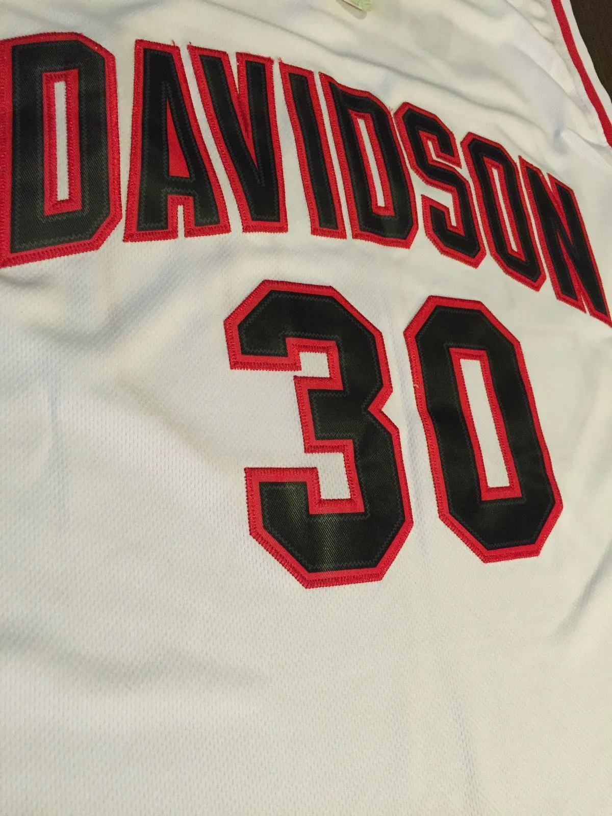 Men Davidson Wildcats 30 Stephen Curry Jersey White Swingman