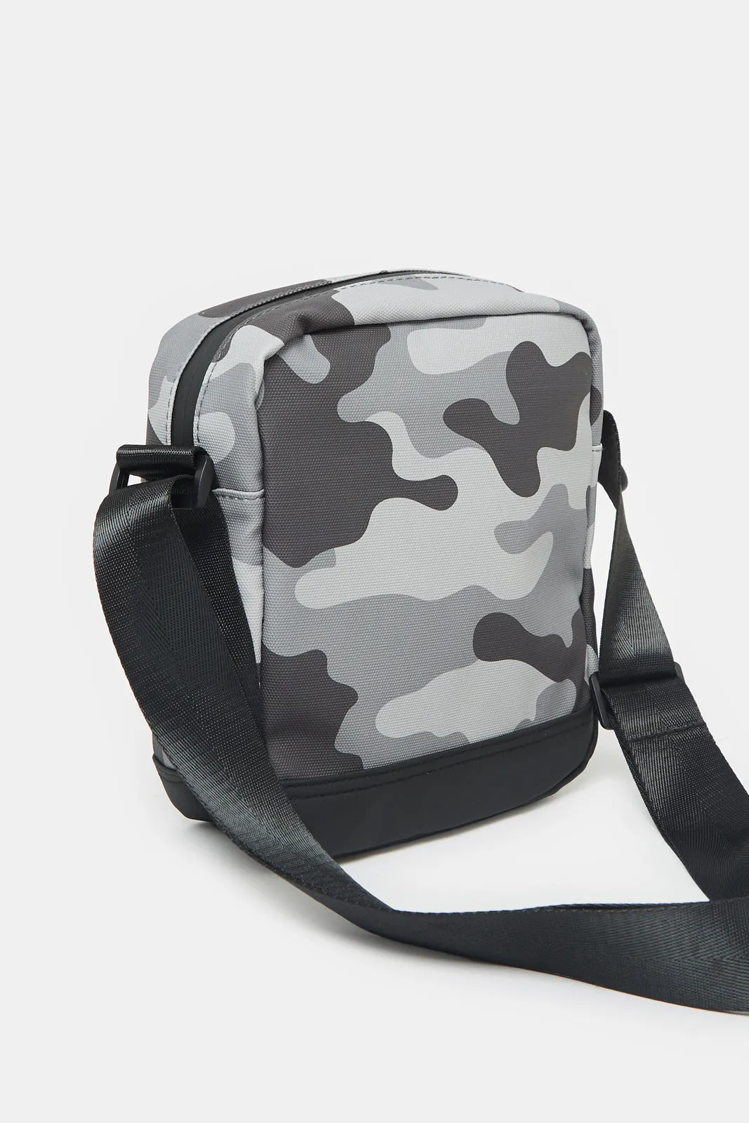 Men Grey Camouflages Cross Body Bag