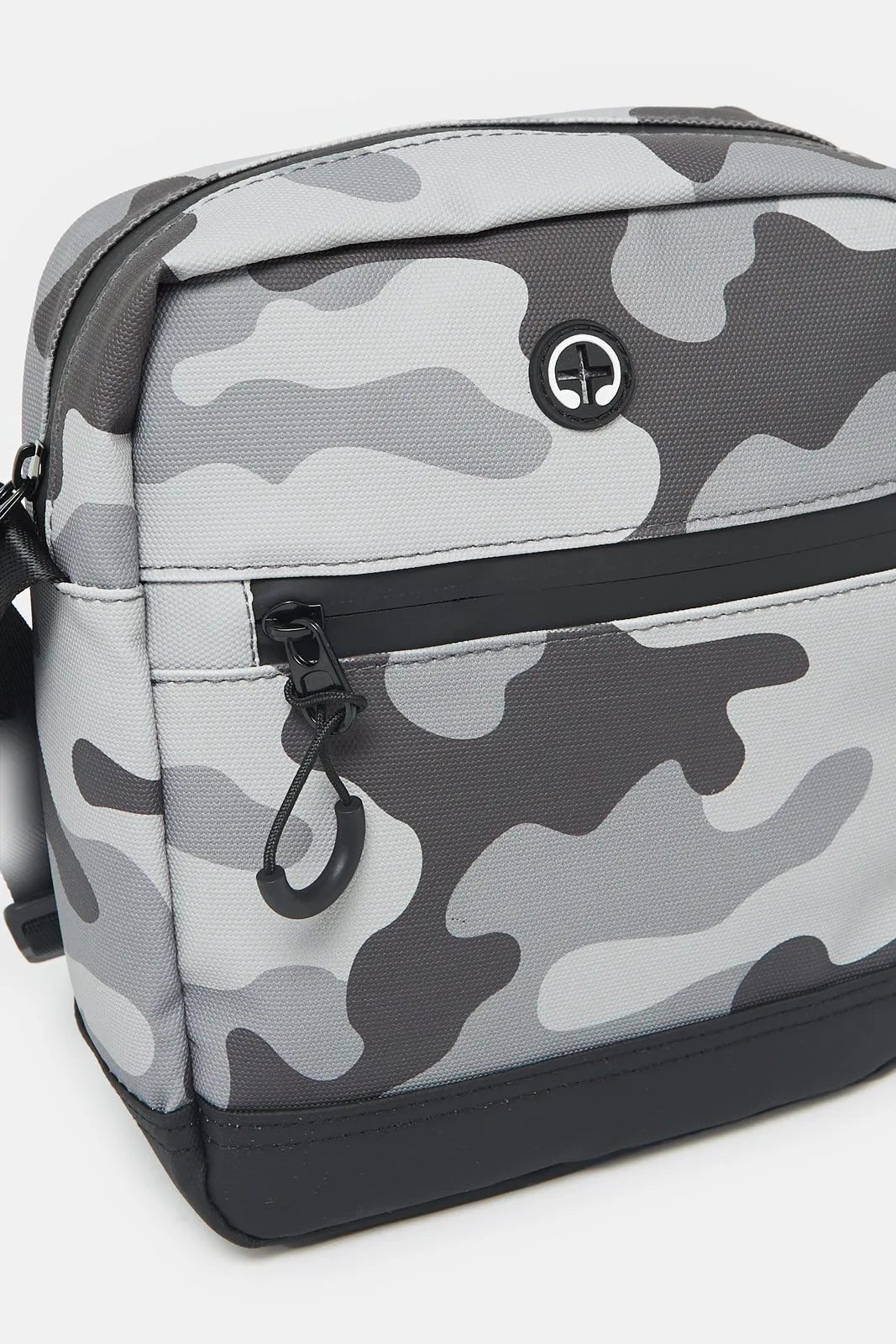 Men Grey Camouflages Cross Body Bag