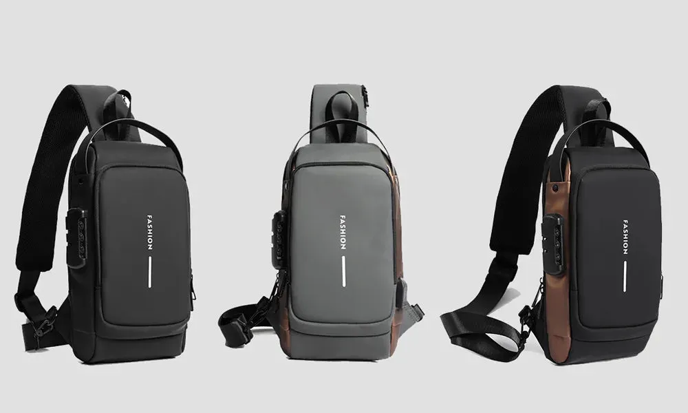 Men's Anti-Theft Chest Bag – USB Charging Crossbody Sling Bag for School, Travel & Daily Use