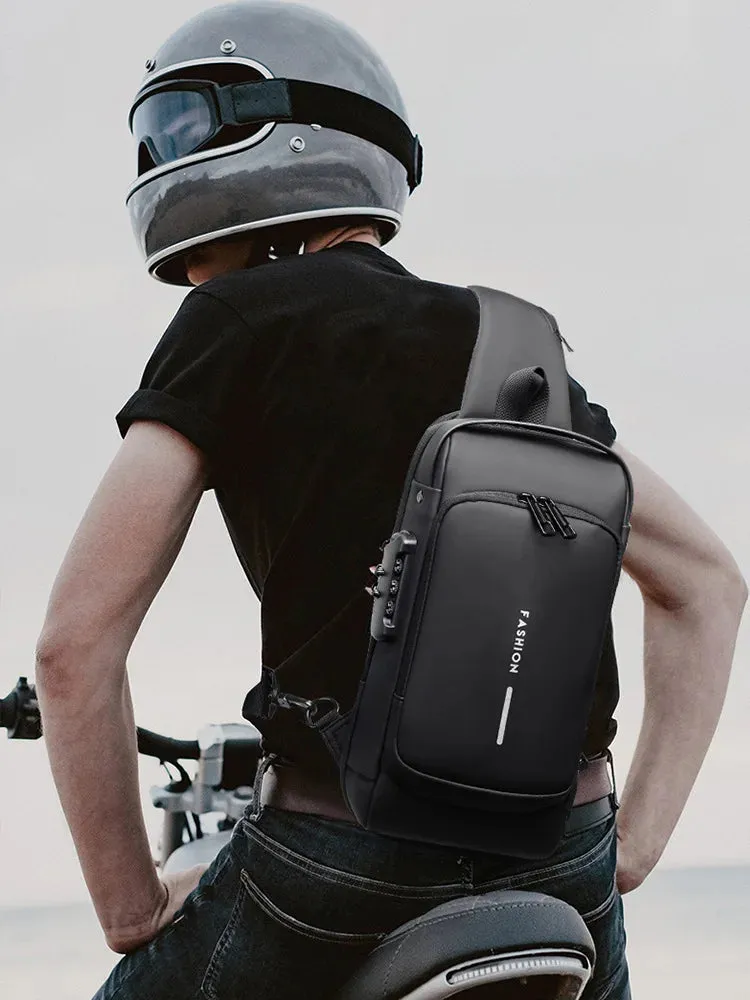 Men's Anti-Theft Chest Bag – USB Charging Crossbody Sling Bag for School, Travel & Daily Use
