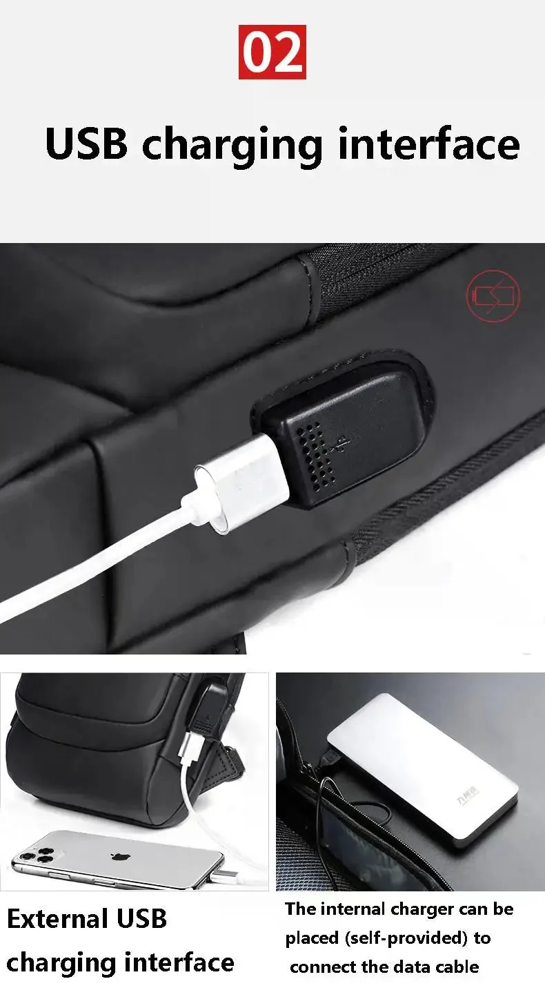 Men's Anti-Theft Chest Bag – USB Charging Crossbody Sling Bag for School, Travel & Daily Use