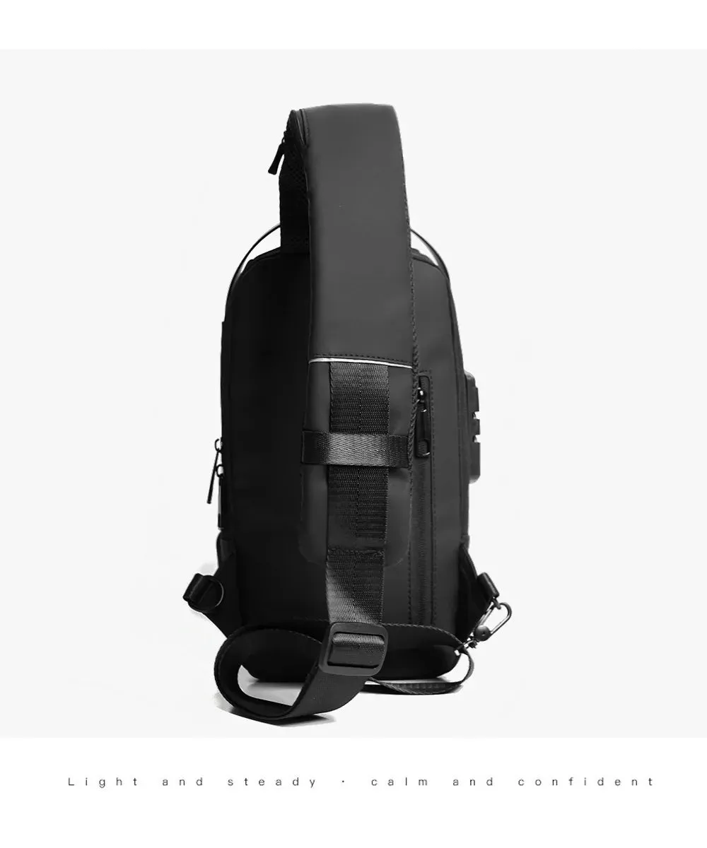 Men's Anti-Theft Chest Bag – USB Charging Crossbody Sling Bag for School, Travel & Daily Use
