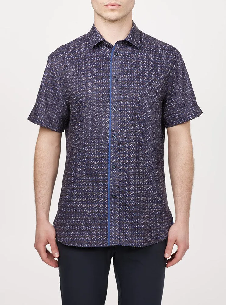 Men's casual short sleeve stretch shirt