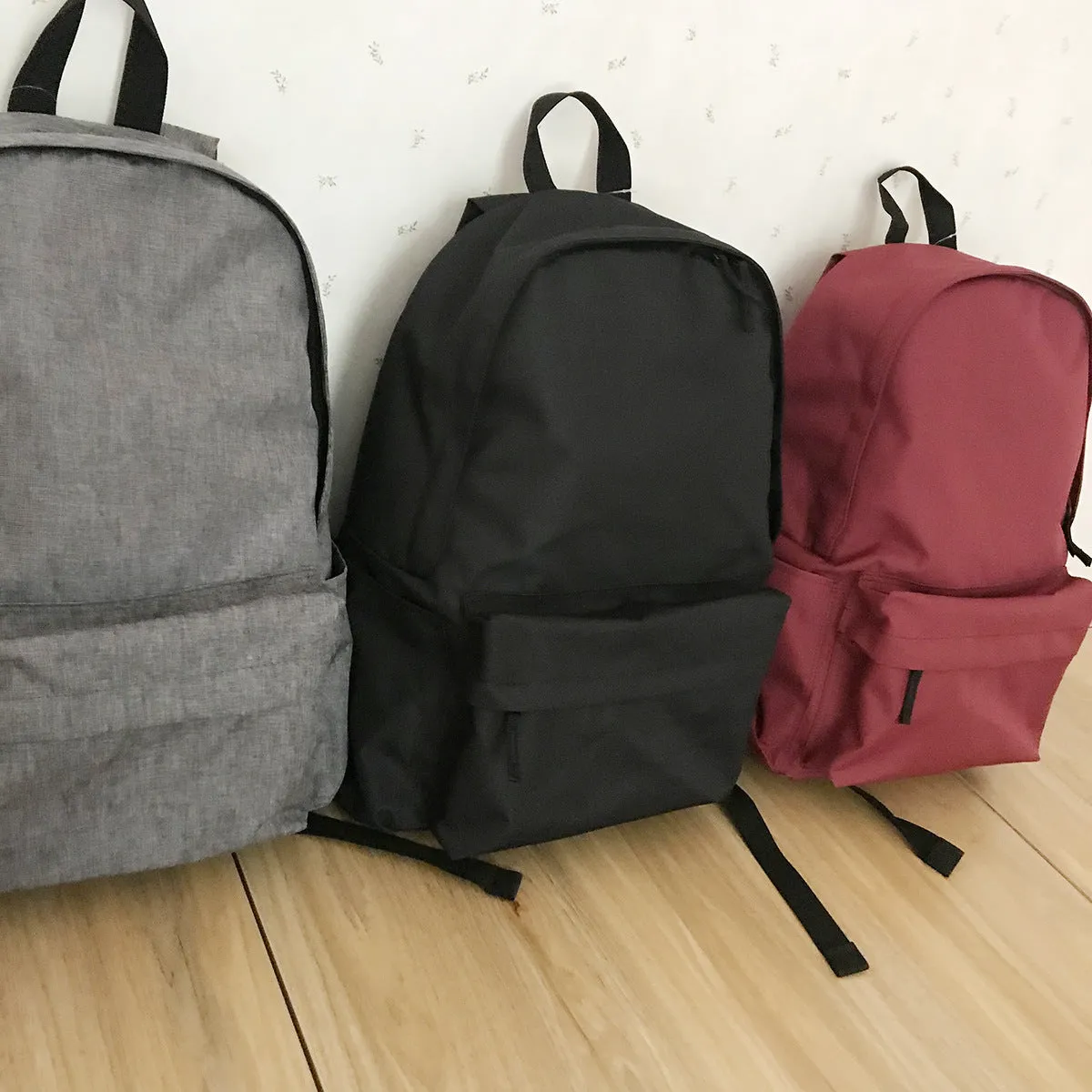 Men's Color Simple Style Schoolgirl Large Printing Backpacks