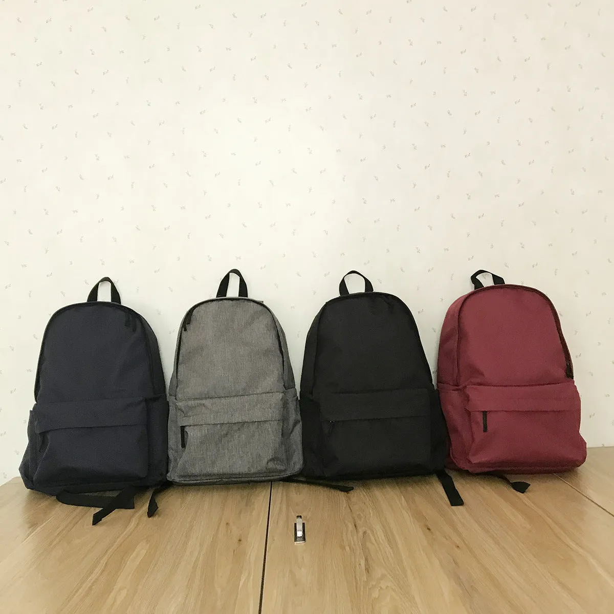 Men's Color Simple Style Schoolgirl Large Printing Backpacks