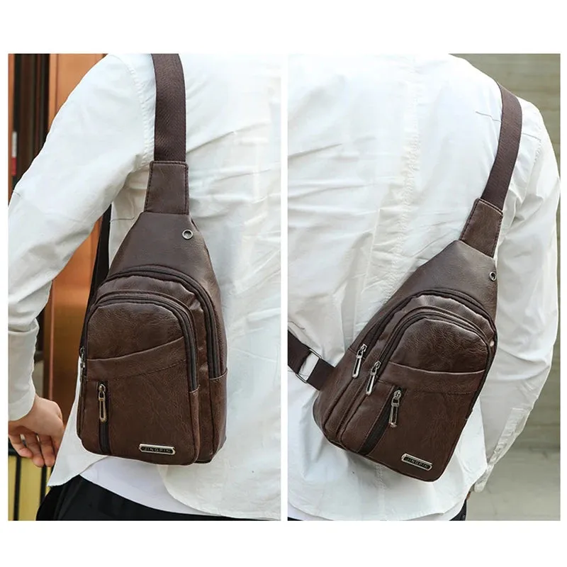 Men's Crossbody Bags Men's Chest Bag Designer Messenger Bag Leather Shoulder Bag