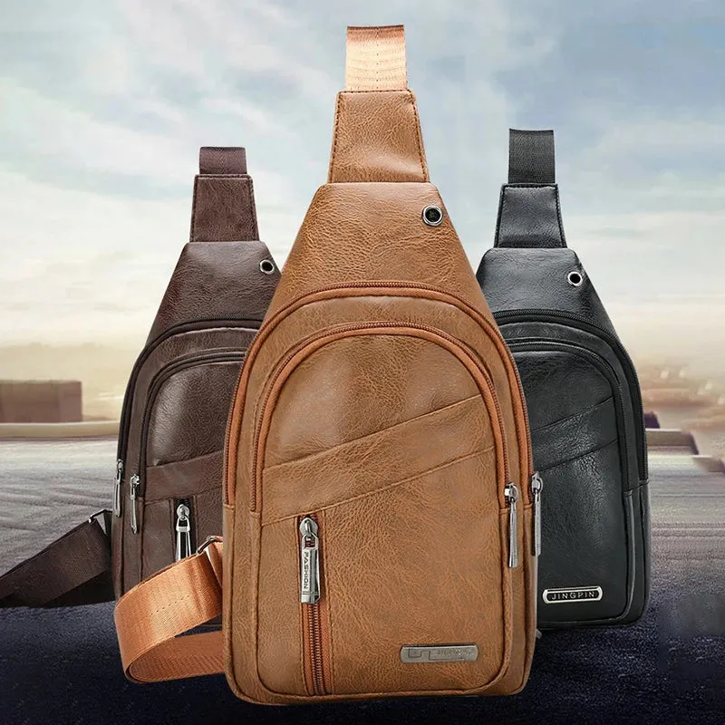 Men's Crossbody Bags Men's Chest Bag Designer Messenger Bag Leather Shoulder Bag