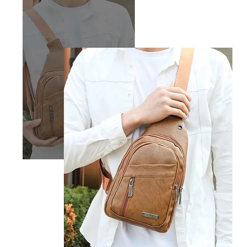 Men's Crossbody Bags Men's Chest Bag Designer Messenger Bag Leather Shoulder Bag