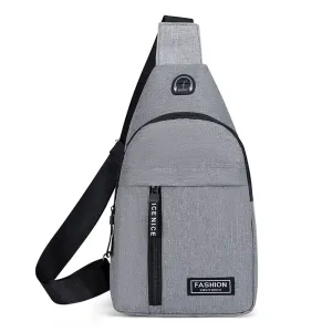 Men’s Fashionable Chest Bag - Solid Color Crossbody for Outdoor & Casual Wear