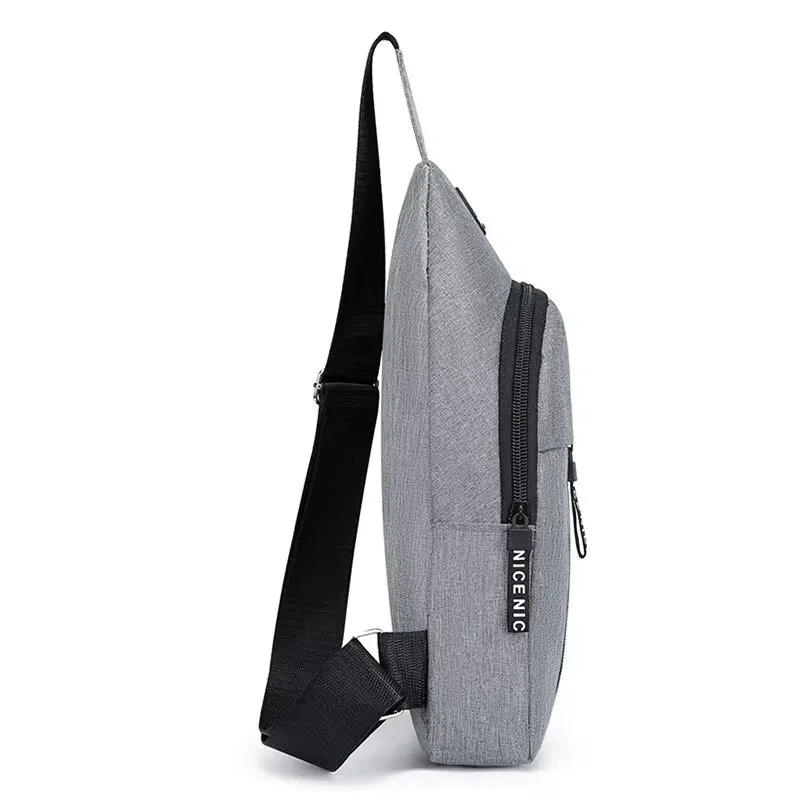 Men’s Fashionable Chest Bag - Solid Color Crossbody for Outdoor & Casual Wear
